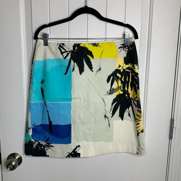 Elie Tahari palm trees beach tropical pencil skirt size 8 preppy - Picture 1 of 6